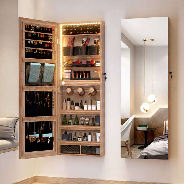 Orren Ellis 14.6'' Wide Jewelry Armoire with Mirror & Reviews Wayfair